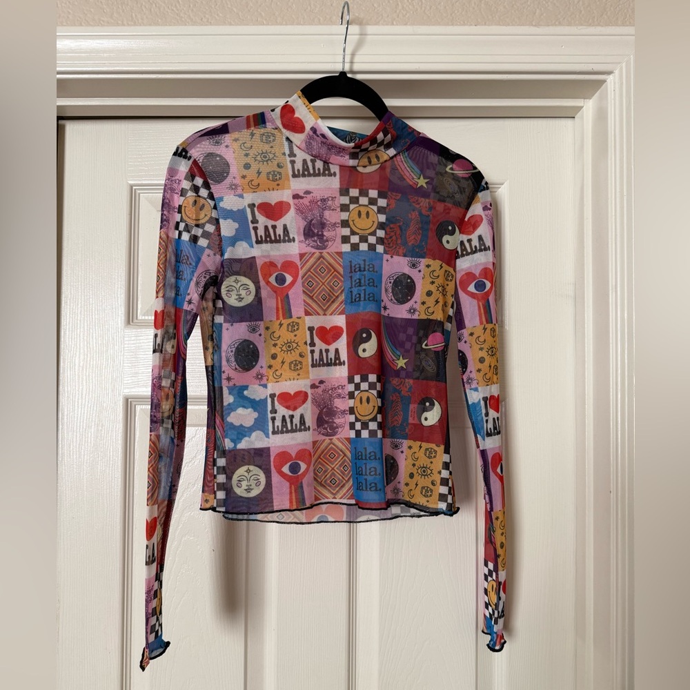 Sold Out! Dressed in LALA - Patchwork Lala World Mesh Top - S